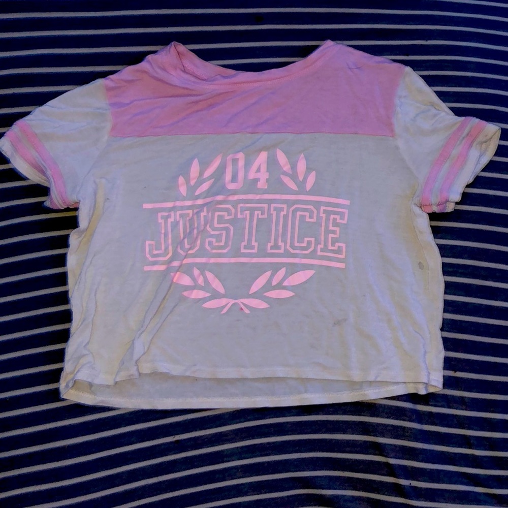 Justice crop top pink